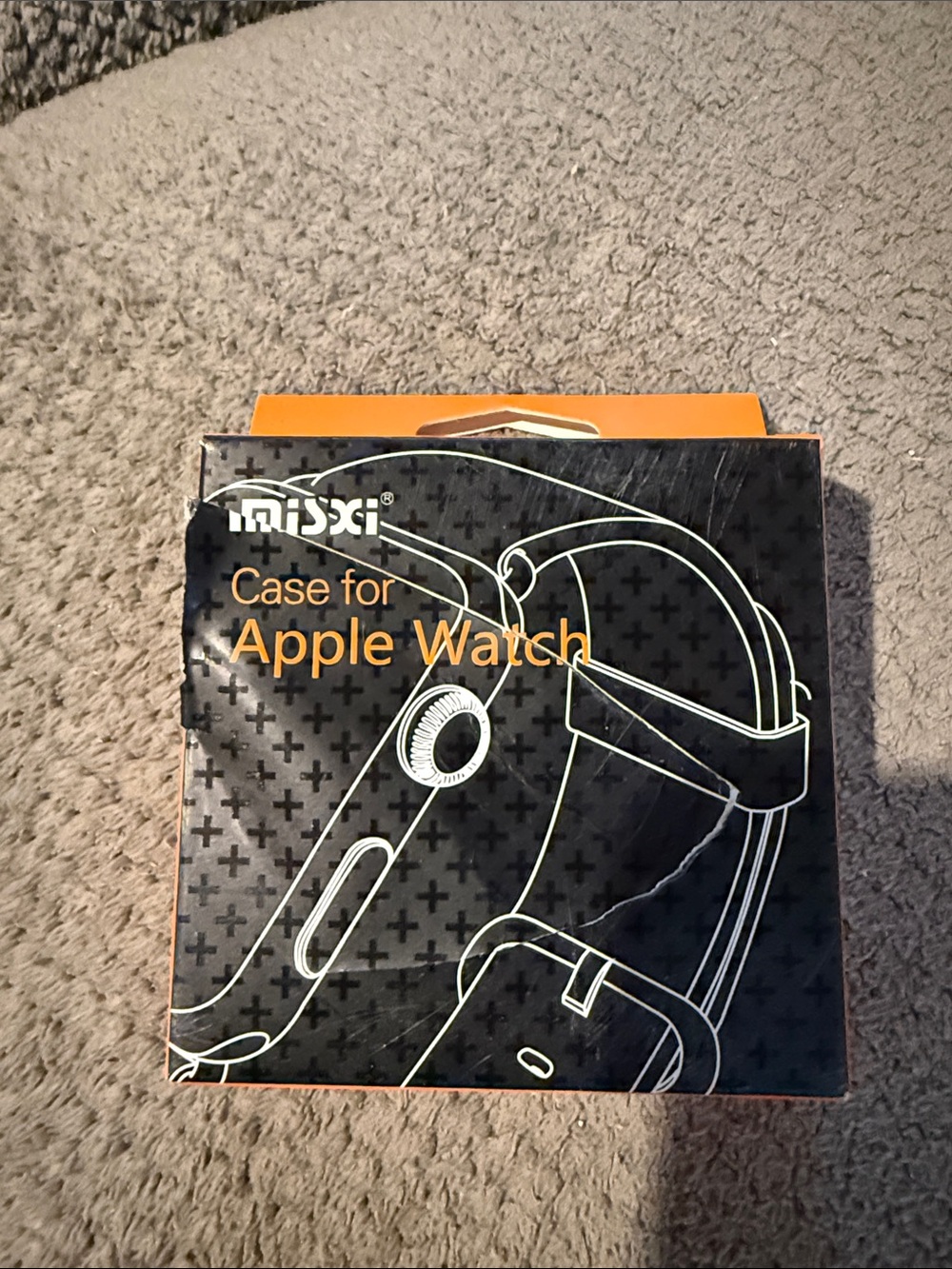 Misxi Case for Apple Watch in Black and Orange Packaging
